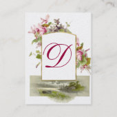 ROMANTISCHE MONOGRAM, Cyclamens roze platina Visitekaartje (Achterkant)