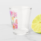 Romantische Monogram Pioenrozen Tuin Shot Glas (Rechts)
