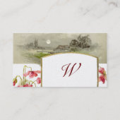 ROMANTISCHE MONOGRAM, POPPIEREN rode, groene parel Visitekaartje (Achterkant)