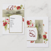 ROMANTISCHE MONOGRAM, POPPIEREN rood, wit goud Visitekaartje (Voorkant / Achterkant)