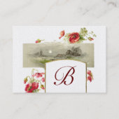 ROMANTISCHE MONOGRAM, POPPIEREN rood, wit goud Visitekaartje (Achterkant)