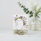 ROMANTISCHE MONOGRAM, VIOLETS paars groen goud Visitekaartje (Staand voorkant)
