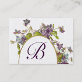 ROMANTISCHE MONOGRAM, VIOLETS paars groen goud Visitekaartje (Achterkant)