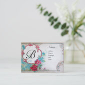 ROMANTISCHE MONOGRAM VISITEKAARTJE (Staand voorkant)