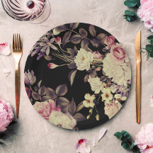 Romantische Moody Floral Bruiloft Zwart