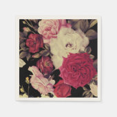 Romantische Moody Floral Bruiloft Zwart Servet (Voorkant)