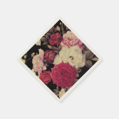 Romantische Moody Floral Bruiloft Zwart Servet (Hoek)