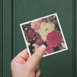 Romantische Moody Floral Bruiloft Zwart Servet