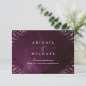 Romantische Moody pruim kalligrafie bruiloft invoe Informatiekaartje (Staand voorkant)