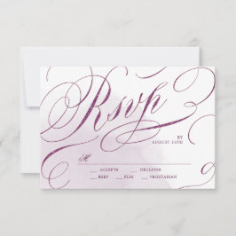 Romantische Moody pruim kalligrafie bruiloft RSVP