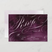 Romantische Moody pruim kalligrafie bruiloft RSVP (Voorkant / Achterkant)