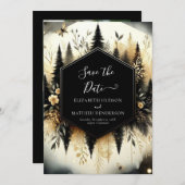 Romantische mooie betoverde bos bruiloft save the date (Voorkant / Achterkant)