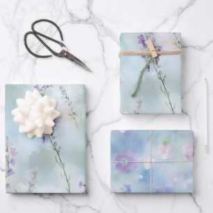 Romantische Mooie Lavendel Bloemen Bruiloft Feest Inpakpapier Vel