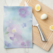 Romantische mooie lavendel witte bloemen theedoek (Quarter Fold)