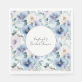 Romantische mooie lavendelbloemen bruidsdouche servet (Voorkant)