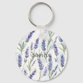 Romantische mooie lavendelbloemen bruidsdouche sleutelhanger (Voorkant)