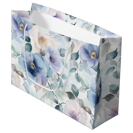 Romantische mooie lavendelbloemen bruidsuitnodigin groot cadeauzakje (Voorkant Gekanteld)