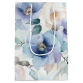 Romantische mooie lavendelbloemen bruidsuitnodigin medium cadeauzakje (Achterkant)