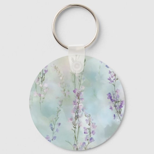 Romantische mooie lavendelbloemen bruidsuitnodigin sleutelhanger (Achterkant)