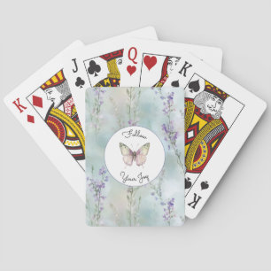 Romantische mooie lavendelbloemen pokerkaarten