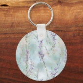 Romantische mooie lavendelbloemen sleutelhanger (Achterkant)