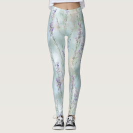 Romantische Mooie Paarse Bloemen Bruids Shower Leggings