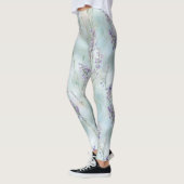 Romantische Mooie Paarse Bloemen Bruidsmeisjesfees Leggings (Links)