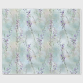 Romantische mooie paarse bloemige bruiloft cadeaupapier (Vlak)