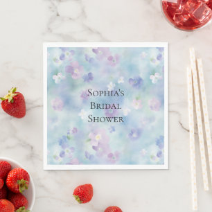 Romantische mooie paarse witte bloemen bruidsdouch servet