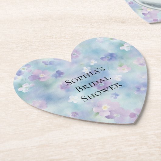 Romantische mooie paarse witte bloemen bruiloft fe kartonnen onderzetters (Gekanteld)