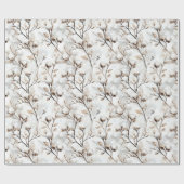 Romantische mooie witte bloeiende boom bruiloft cadeaupapier (Vlak)