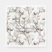 Romantische mooie witte bloeiende boom bruiloft servet (Voorkant)