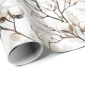 Romantische mooie witte bloeiende boom trouwfeest cadeaupapier (Rol Hoek)