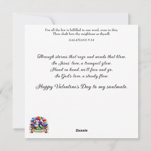 Romantische Moppige Muizen Harten Bloemen Valentij Feestdagenkaart (Achterkant)