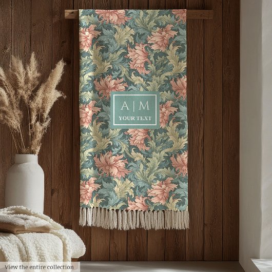 Romantische Morris stijl pimpernel gepersonaliseer Fleece Deken