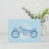 Romantische motorhuwelijksuitnodiging RSVP kaart (Staand voorkant)