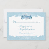 Romantische motorhuwelijksuitnodiging RSVP kaart (Achterkant)
