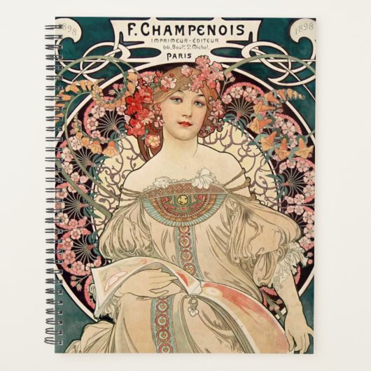 romantische Mucha illustratieplanner Planner (Voorkant)