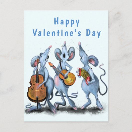Romantische Muis Grappige Valentijnsdag Kaart (Voorkant)