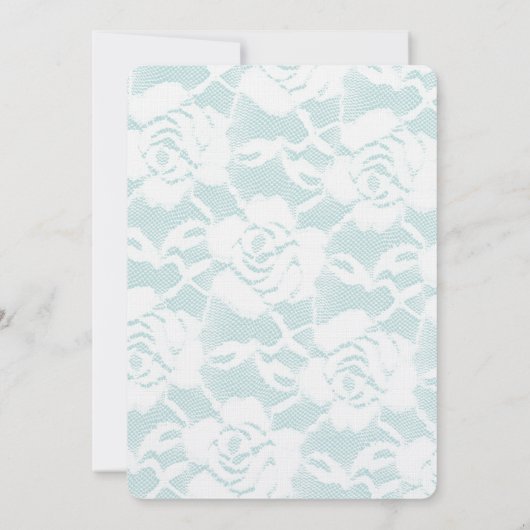 Romantische Munt Witte Bloemen Huwelijk Kaart (Achterkant)