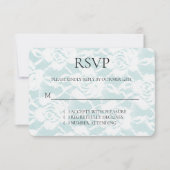 Romantische Munt Witte Rozen Bloemen Huwelijk RSVP (Voorkant)