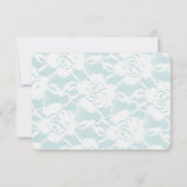 Romantische Munt Witte Rozen Bloemen Huwelijk RSVP (Achterkant)