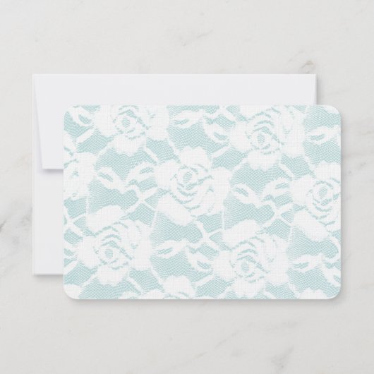 Romantische Munt Witte Rozen Bloemen Huwelijk RSVP (Achterkant)