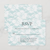 Romantische Munt Witte Rozen Bloemen Huwelijk RSVP (Voorkant / Achterkant)