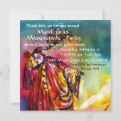 ROMANTISCHE MUSICAL PIERROT EN ROZEN Mardi Gras Kaart (Achterkant)