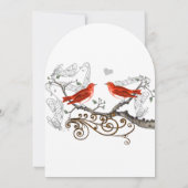  Romantische Musical Red Tortelduifjes Weddenschap Kaart (Achterkant)