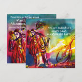 ROMANTISCHE MUSISCHE PIERROEN EN ROZEN Mardi Gras Kaart (Voorkant / Achterkant)