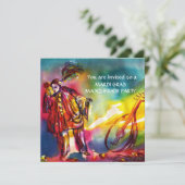 ROMANTISCHE MUSISCHE PIERROEN EN ROZEN Mardi Gras Kaart (Staand voorkant)