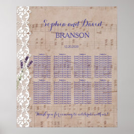 Romantische Muziek Lavendel Trouwstoel Grafiek Poster