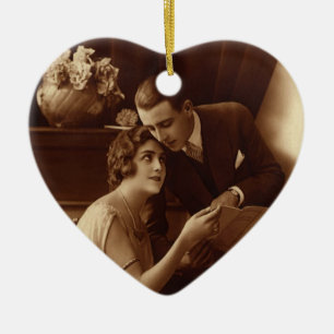 Romantische muziek, liefde en Romance Lovers Keramisch Ornament